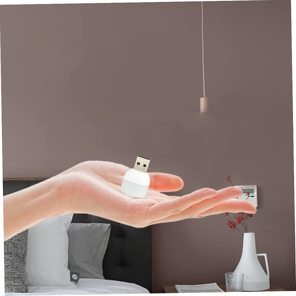 Mini USB-lys for bil Mini LED-pære Plug-in nattlys (30 stk, hvit)