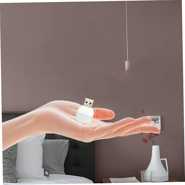 Mini USB-lys til bil Mini LED-pære Plug-in natlys (30 stk., hvid)