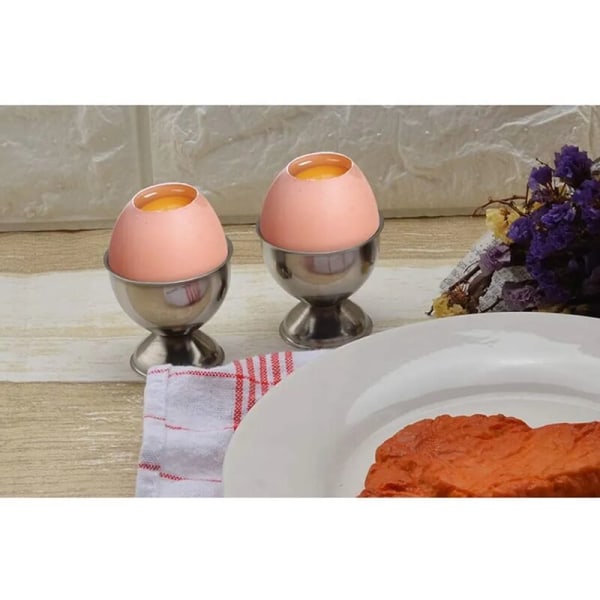 4-delat set ägghållare i rostfritt stål Special äggbricka Ankkopp Set ankäggshållare för restaurangkök