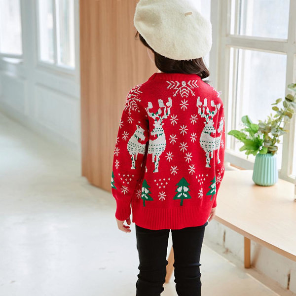 Jultröja Toddler Långärmad Mjuk Varm Barnspis Härlig tröja till julklapp