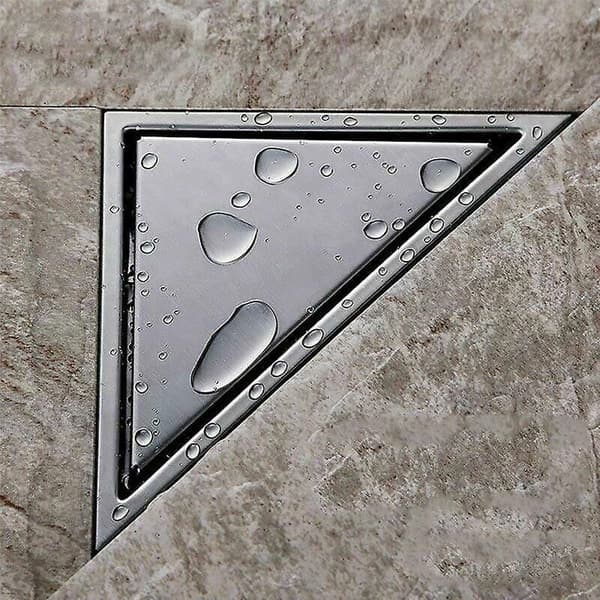 Dold duschgolvavlopp triangulär rostfritt stål avfallskorg golvavlopp BAINS1 Space silver
