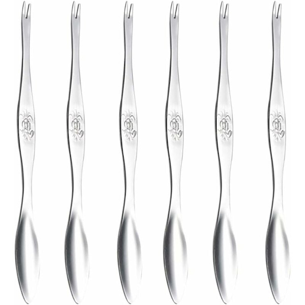 6PCS 304 Rostfritt Stål Ny Krabba Form Gjutning Snabb Skaldjur Hummer Cracker Skaldjur Verktyg Klipp Nål Gaffel Hämtar Syltmutter Set