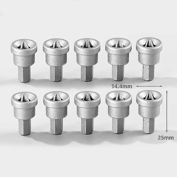 10 stk. magnetisk bitholder til gipsplade skruestopsbegrænser dybde 25 mm