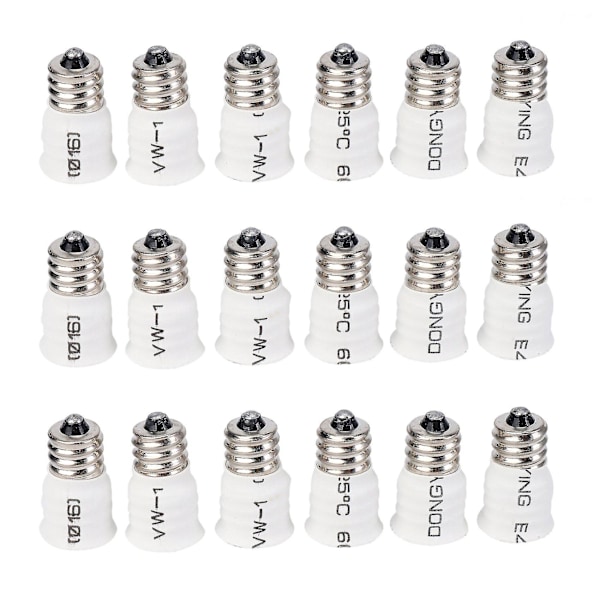 18-pack E12 till E14 vit LED-lamphållare lampadapteruttag konverter av hög kvalitet - meini