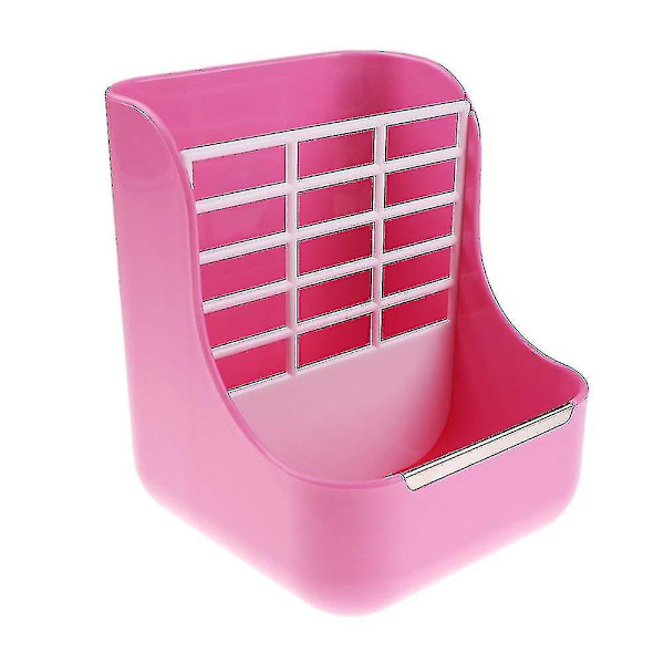 Kanin Foderautomat i Plastik, Marsvine Høj Foderautomat, Marsvine Høj Foderautomat, Chinchilla Foder Skål (Pink)