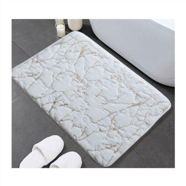 Ett stycke marmor, halkfri absorberande kudde för badrum kök Toalett (vit, 60x90 cm)