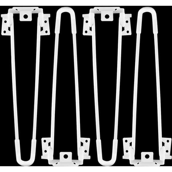 Fällbara bordsben 4-pack Fällbara hårnålsbordsben 32 cm höjd Vit Hög hållfasthet Lätt att installera Fällbart soffbord Ben