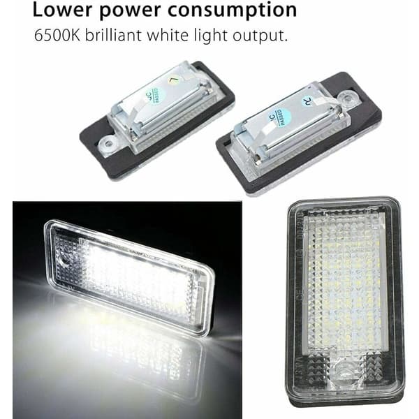 Vit LED-skyltbelysning med Canbus E-märke, 2 st