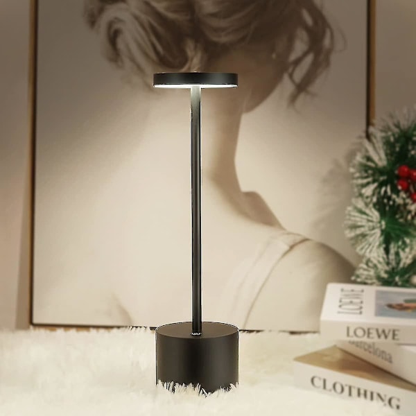Sunrain trådløse bordlamper, Hapfish 8000mah genopladelig LED-bordlampe med fjernbetjening, 3 farvetilstande, moderne batteridrevne lamper til soveværelse