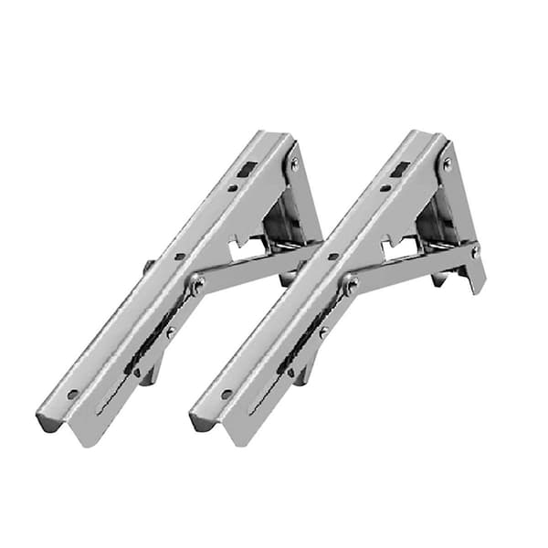 2-pack kraftiga hopfällbara hyllkonsoler Triangulär konsol Hyllvägg Stödramen för Ben（Borstad färg)