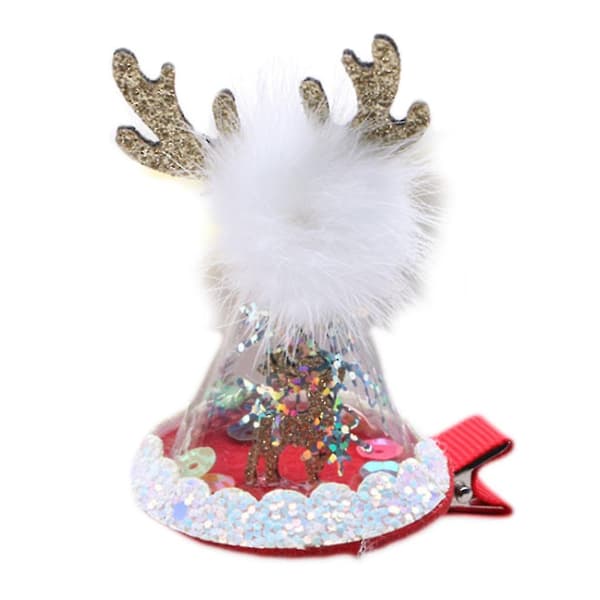 Julehatte hårklips mini hatt barrettes glitter julehårnåler