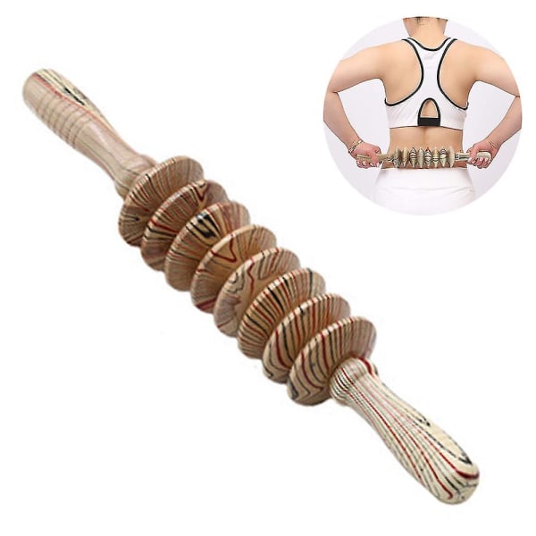 Træ håndholdt massagerulle Triggerpunkt Helkropsmuskelfrigørende massageapparat Reducerer ømhed Fitness