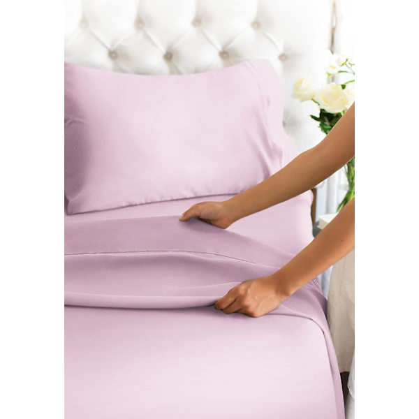King Size Lakensett - Pustende og avkjølende laken - Hotel Luksus Sengetøy - Ekstra Mykt - Dype Lommer - Enkel Passform - 4-delt Sett - Krøllfritt - Komf