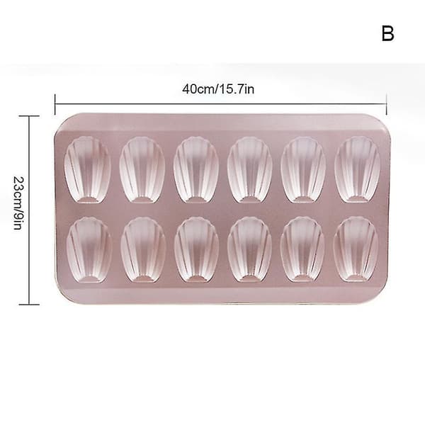 Shells Cake Baking Pan 12/ 6 Cavity Nonstick High Temperature Resistant Easy To Clean Baking Cookie（B)