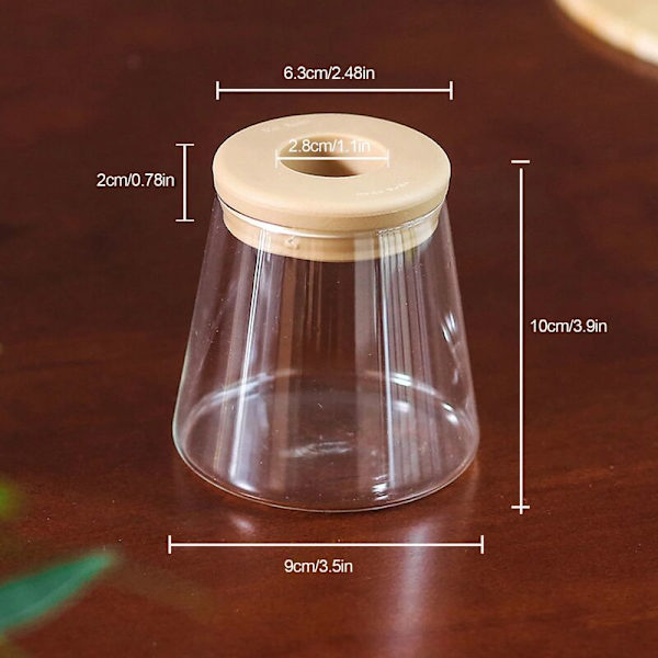 Mini Hydroponisk Blomkruka Hushållsvas Dekoration Transparent Imitation Glas Botten Blomkruka Grön Blomkruka Heminredning 1 st (Liten Storlek)