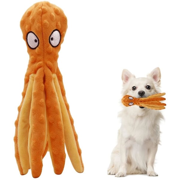 Fyldt hundelegetøj til små hunde hvalpetænder legetøj, holdbart plys blæksprutte hundelegetøj med knitrende papir interaktivt hundelegetøj til kedsomhed