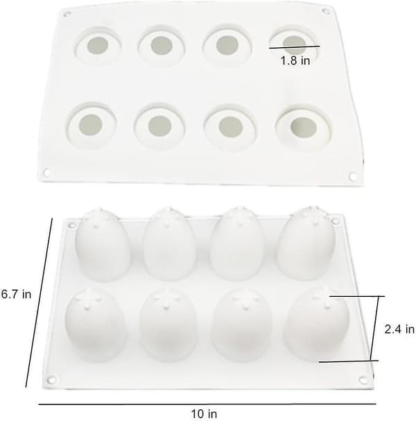 Eggformet kakeform, cupcake-form, fondant sjokoladekakeformer, dessert