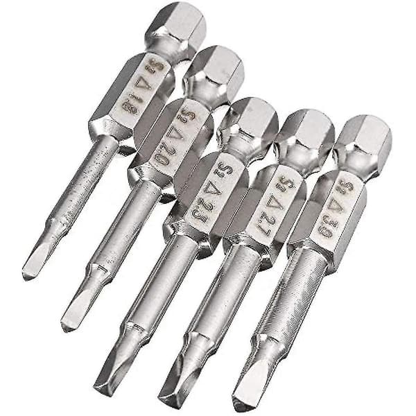 5 stk 1/4'' sekskant skaft 50mm Tri skrutrekker bits