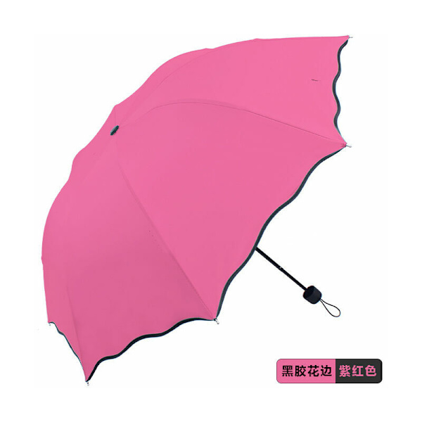 Parasol UV-skydd fickparaply damparasoll dam hopfällbar sommar solskydd 3-faldig UV-skydd begoniaparasoll damparasoll