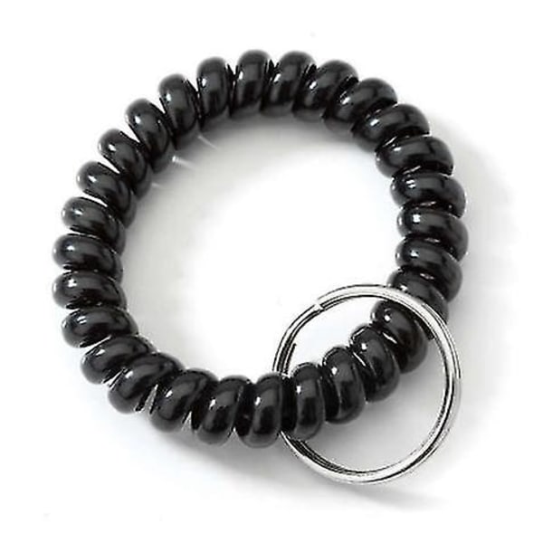 Pakke med 6 fargerike spiralfjærspoler armbånd elastisk nøkkelring armbånd håndleddspole nøkkelring håndleddsbånd nøkkelring