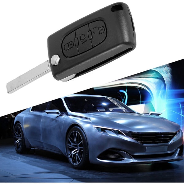 3-knappars bilfjärrkontroll flippnyckel fodral bladhölje passar Citroen C3 C4 C5 C6 Picasso