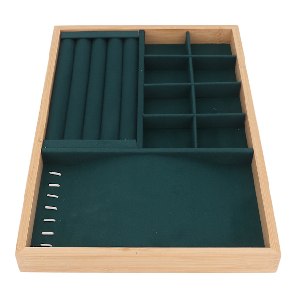 Smykke skuffeindsats Multipurpose Triple Use Smykke displaybakke til ring øreringe armbånd armbånd halskæde grøn