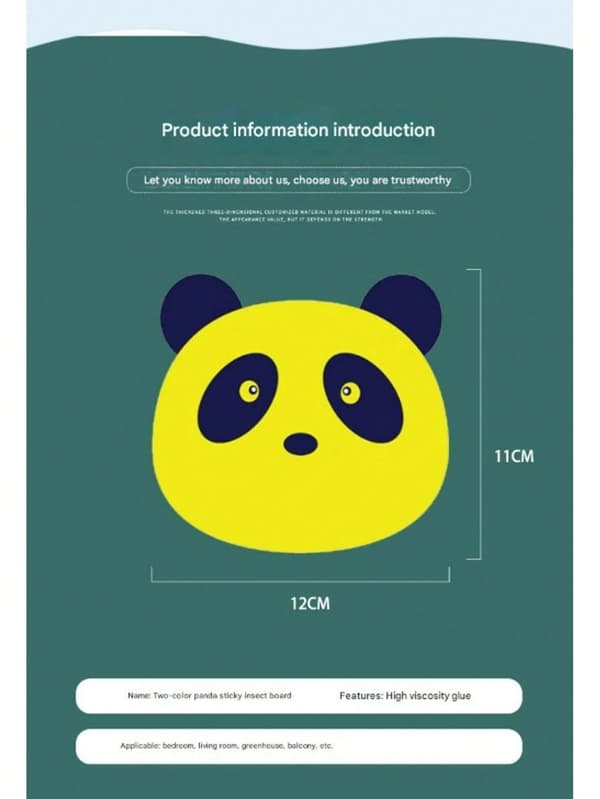 [10-pack] Panda Fruktflugfälla, Gula & Blå Klibbiga Insektsdekaler