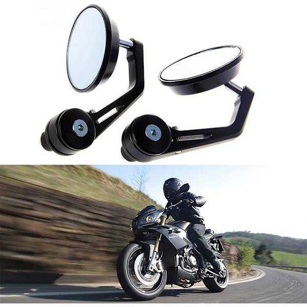 Universal Motorcykelbackspegel Svart Retro Stil Bakspegel Motorcykelstyre Ändbackspeglar
