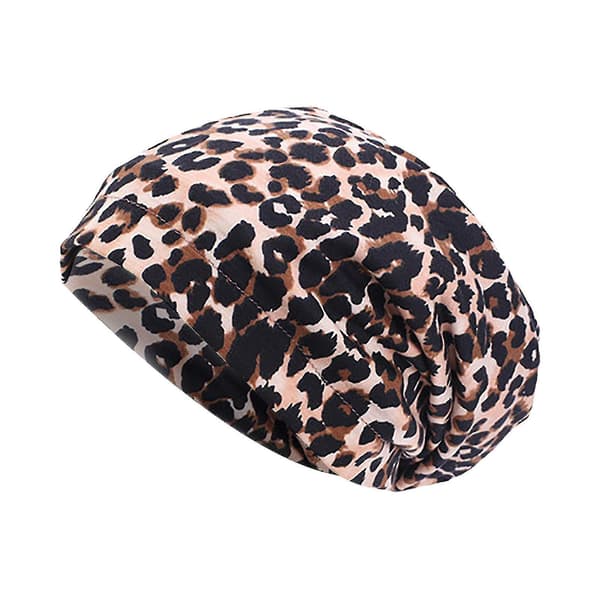 Dammode Stretch Mjuk Justerbar Satinhuva Med Bred Foder leopardmönster