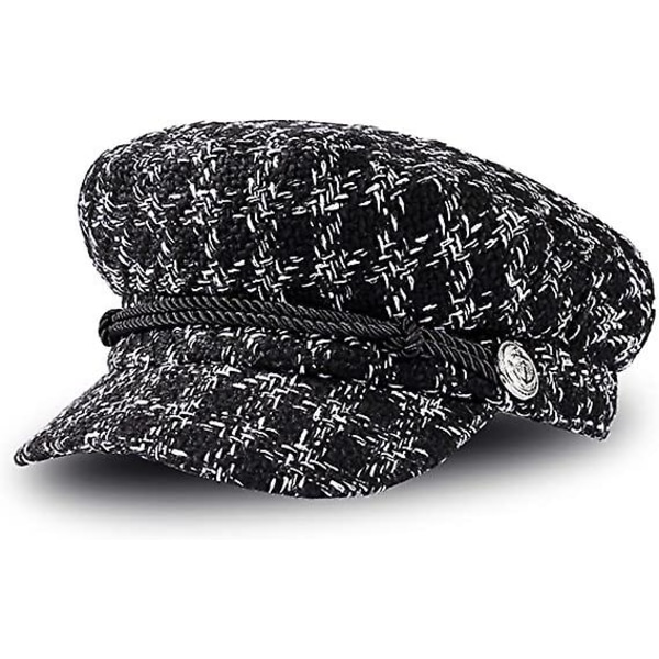 Hatter Kvinners Korte Bremskjerm Solskjerm Mote Casual Hat Retro Britisk Elegant Vinter Flat Hat Kvinner