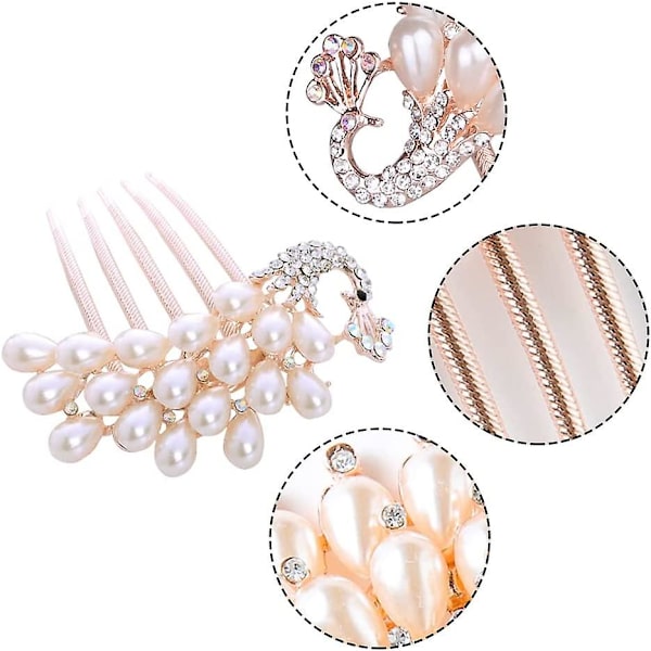 Bröllopshår smycken 1 st bröllopshår kam hårnål pärla hår kam bröllop strass pärla hår kam med pärla och strass för brud brudtärnor