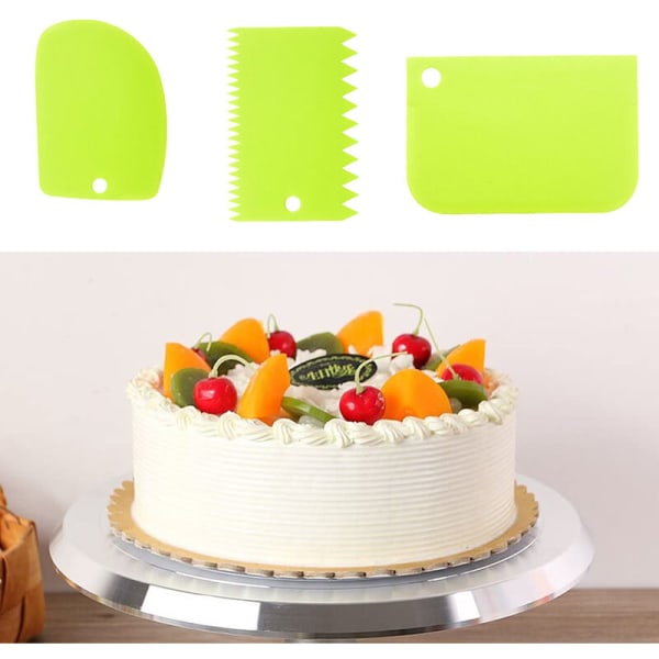 Tårtskrapa set, tårtslätare verktygssats, tårtglasskrapa -Grön ks-003-4
