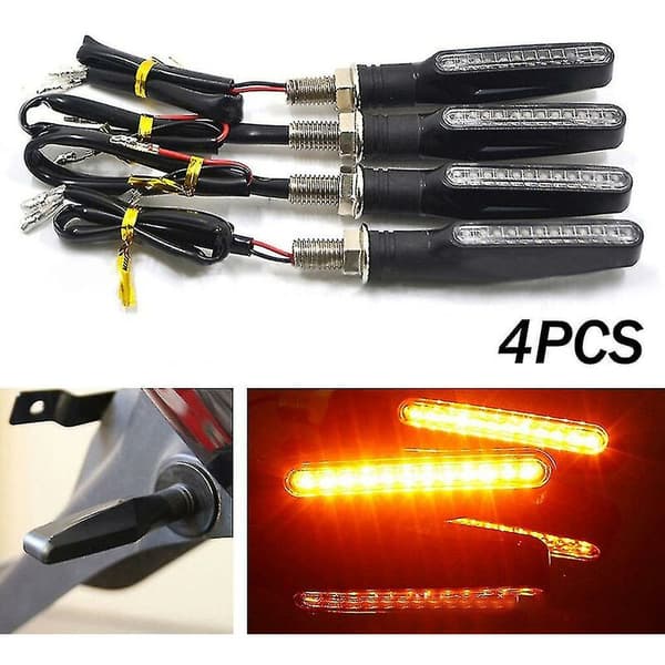 4 st motorcykel 12 LED blinkersljus gult