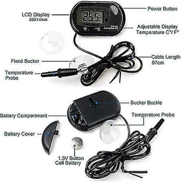3pack Lcd Digital Akvarietermometer För Fisk Tank Akvarium Marin Temperatur