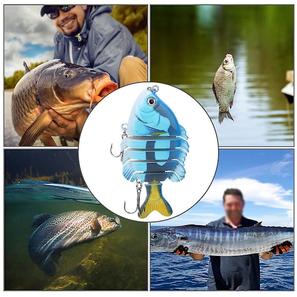 Bionisk Flersegmenters Agn Fiskelokke Tilapia Form med Trekrog Fiskegrej 8.5cm6#