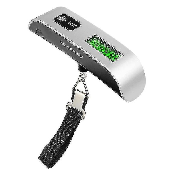 Bærbar digital bagagevægt 110lb/50kg, temperatursensor, LCD-display