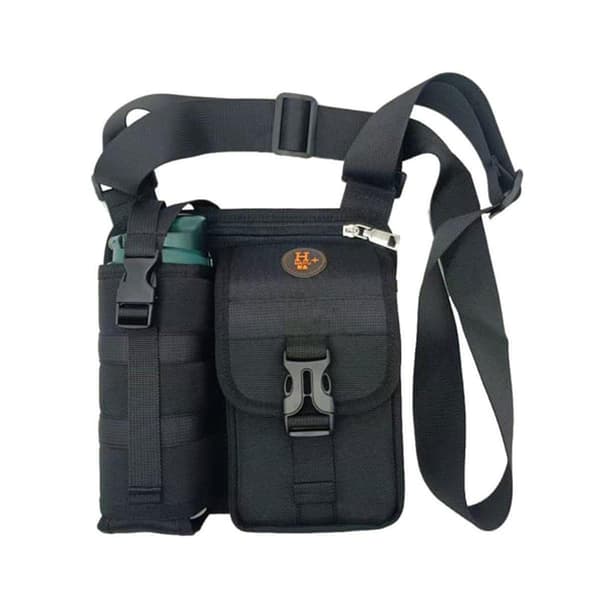 Skuldertasker med vandflaskeholder (sort)