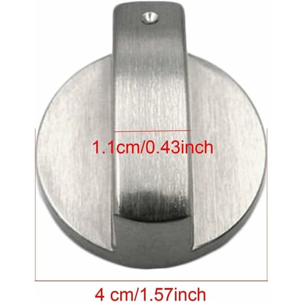 5-pack 6mm silver metallgasspisknoppar för ugnsomkopplare - MODOU