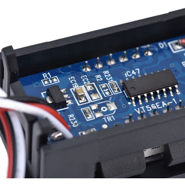 3-tråds DC digital display voltmeter display 0,56\" LED digital extern displaymodul DC 0-99,9V (2-pack, blå)