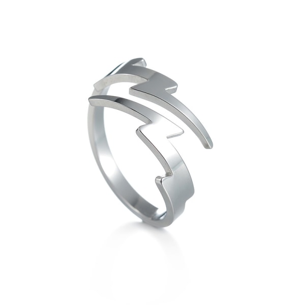 Dam Ring Silver 925 - Lightning Tunn Justerbar Ring 10#