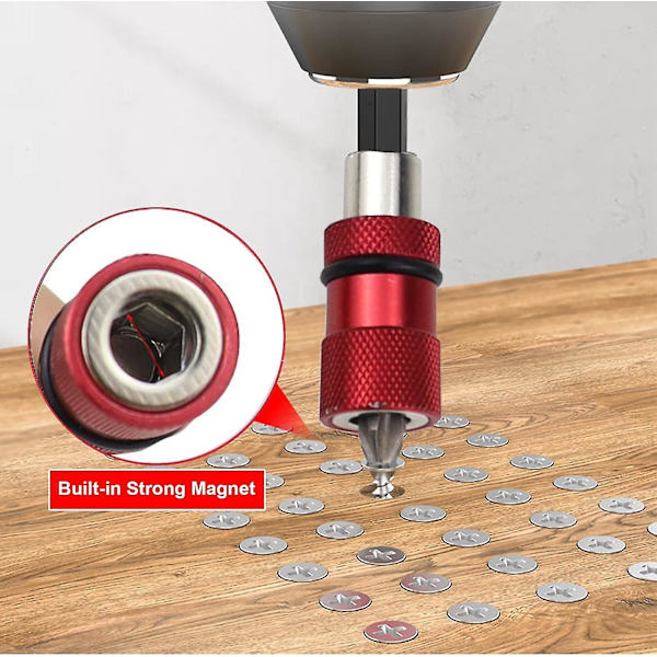 Borrförlängningsbitshållare 4 st - 12' Magnetisk borrskruvmejselbitshållare Bar Chuck Adapter Exten GIft ZMYX
