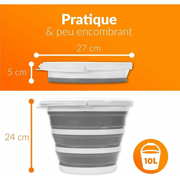 10 liters hopfällbar hink med lock 10 liters silikon och plast hopfällbar hink för camping, fiske, hushåll, etc.