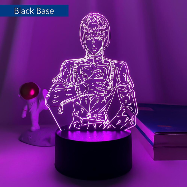 Jojos Bizarre Adventure Led Nattlampa För Sovrumsinredning Födelsedagspresent Bl Anime 3d Lamp Bruno Bucciarati Jojo Bizarre AdventureBlack Base