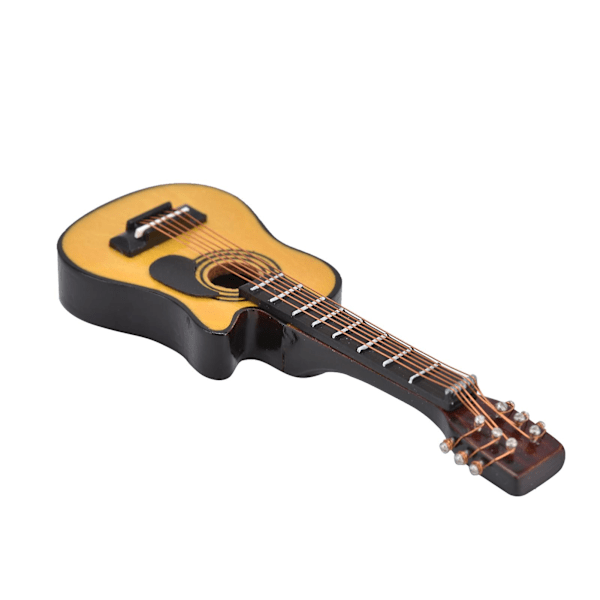 1/12 skala dockhus miniatyr trägitarr mini gitarr displaymodell dockhus tillbehör folk gitarr