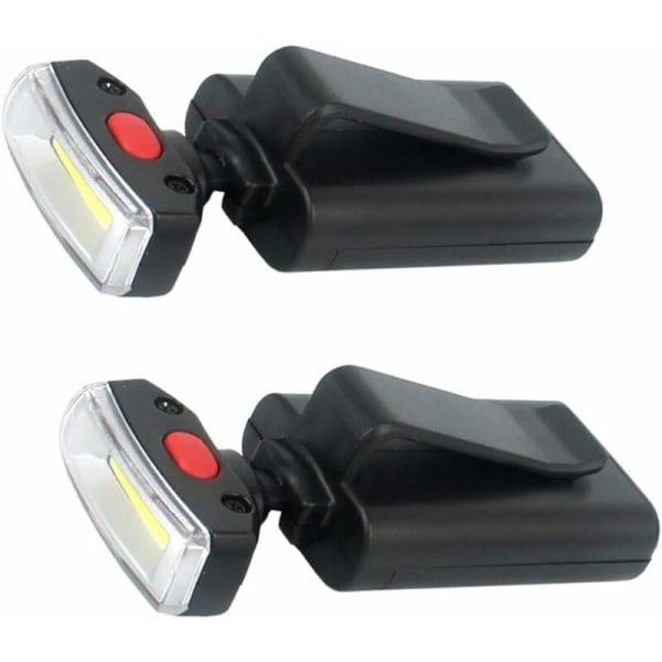 Piece Camping Running Clip Light, LED Cap Hat Light, Hands-Free Pocket Clip Visir Lights för nattfiskecamping (svart)