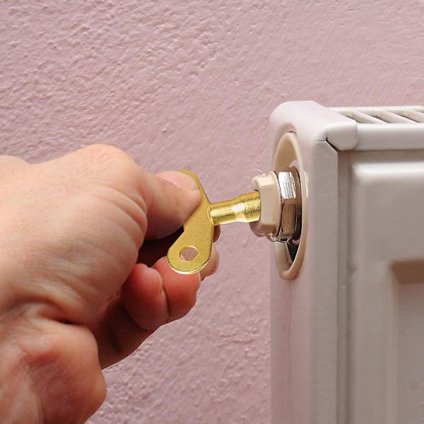 Radiator Nøgler Massiv Messing Radiator Udluftningsnøgle Udluftningsventil Nøgle Ur Type VVS Ventilnøgle Til Radiatorer Og Vandhaner(10stk, Guld)