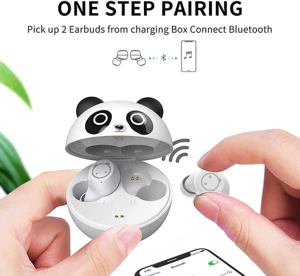 Panda Touch -langattomat Bluetooth-kuulokkeet latauskotelolla