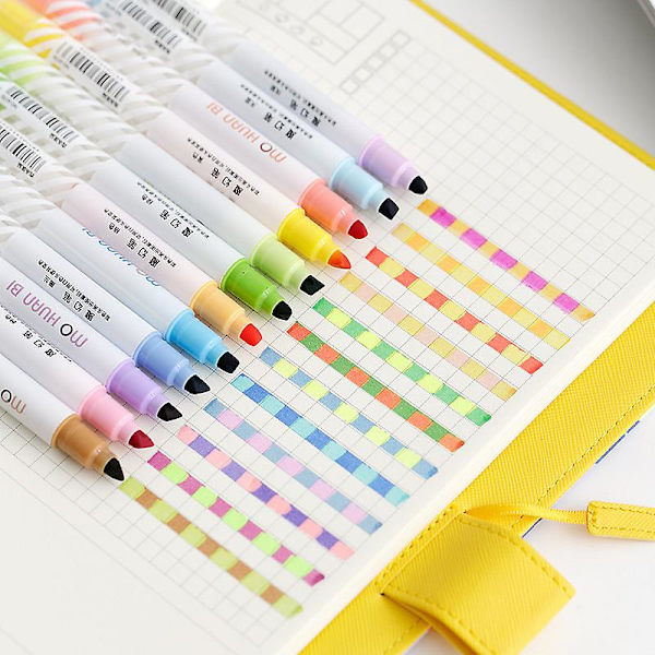 12-pack magiska färgpennor med färgförändrande highlighter