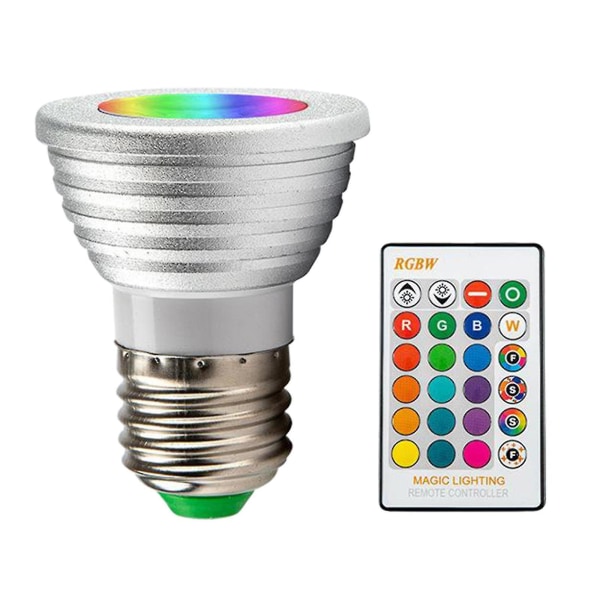 E27 Rgb Led Lampa Lampa Fjärrkontroll Dimbar Glödlampa Vattentät Varm Vit