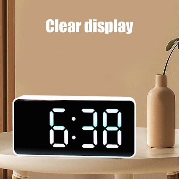 Digital väckarklocka, LED-display, tyst digital väckarklocka med 4 3D DIY